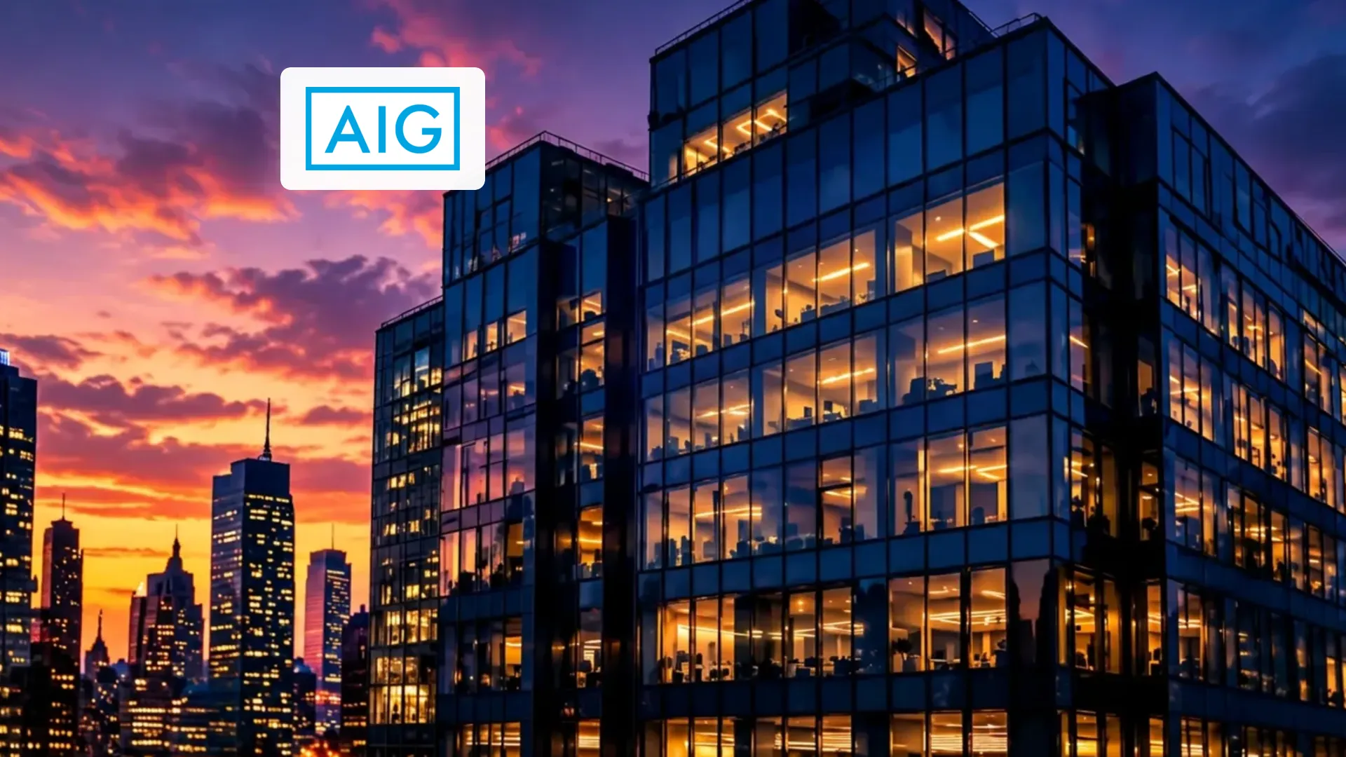Conceptual building illustration with the AIG logo, accompanying the supplier data-governance audit case study.